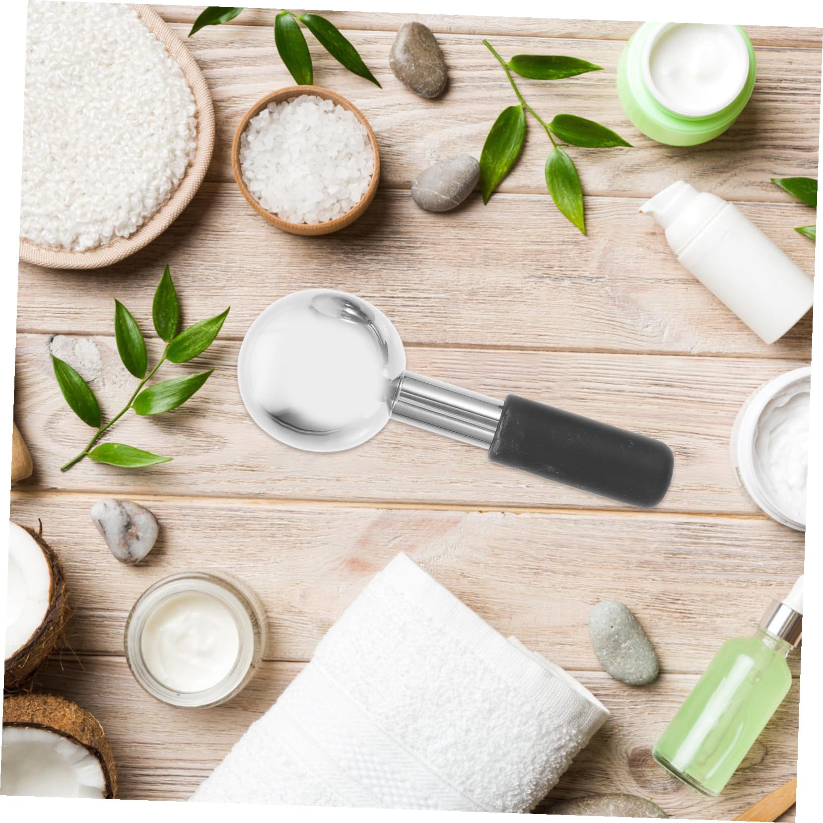Gesichtsmassagegerät und Hautverjüngung 2 Stück Edelstahl Eiskugeln gegen Augenschwellungen zur Kühlenden Massage Zufällige Farbe für Augen und Nacken