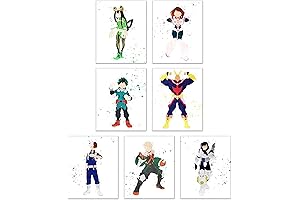My Hero Academia Posters - Set of 7 (8x10) Watercolor Prints Anime...