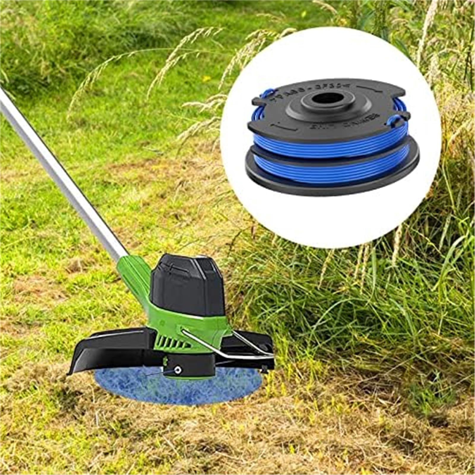 Automatyczna szpula kosiarki 6 sztuk wymienna żyłka szpuli dla Greenworks G40LT 8. X 1,65 mm 40 V podkaszarki dla trawnika G40LTK2 G40LTK2x(BLACK 8pcs)