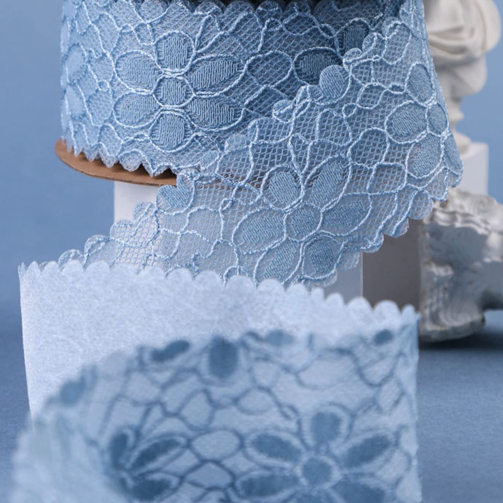 Wykończenie frędzlami Taśmy do haftu 1,5", 10 jardów, wstążki jednostronne, materiały ​​tworzenia kokard, opaski na głowę DIY, szycie(Gray Blue)