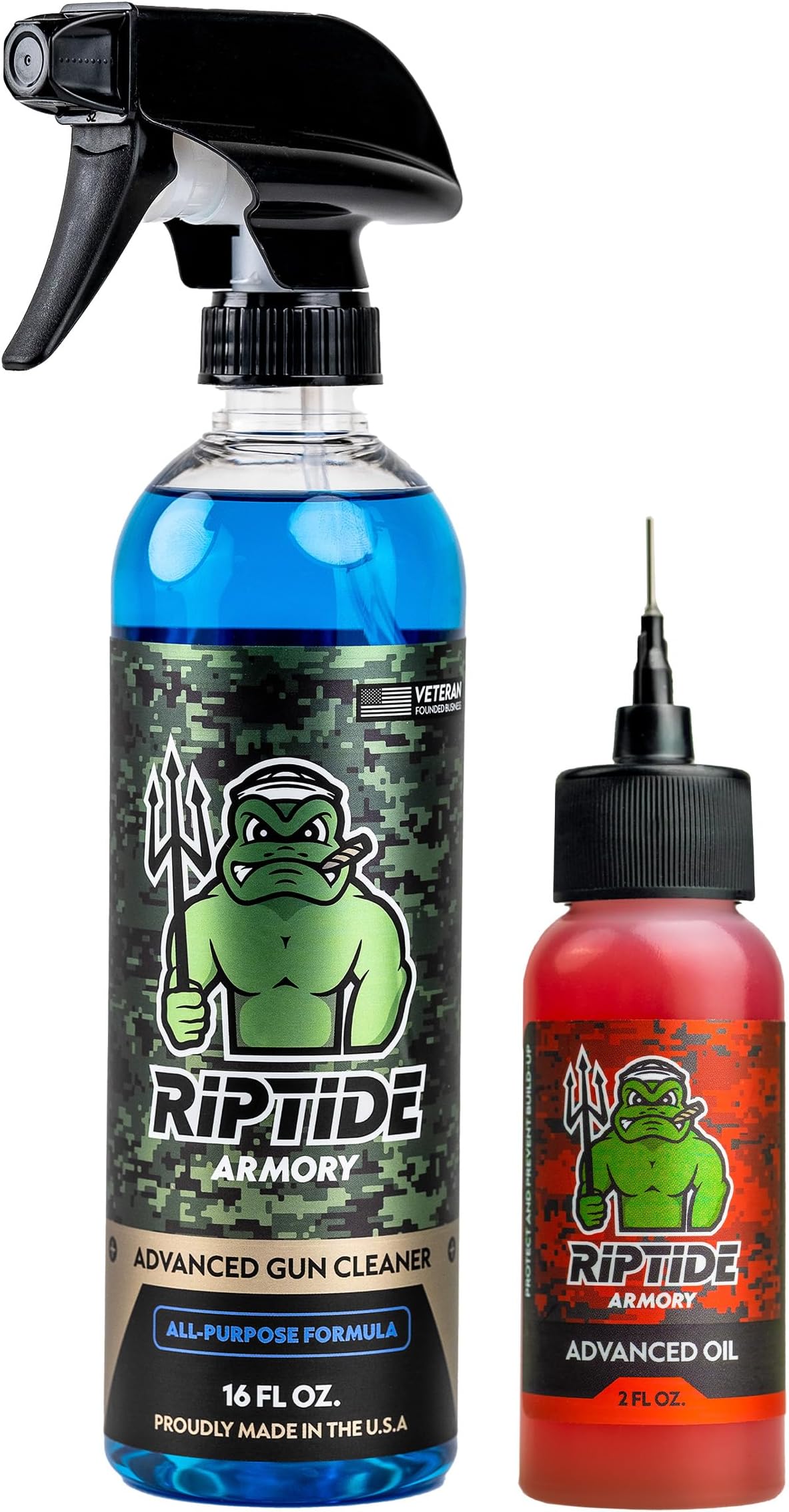 Riptide Armory Advanced Gun Cleaner & Gun Oil Kit - Cleans, Lubes, Protects Targeted Long-Lasting Formula - Nano Coat Technology - Veteran Founded & Formulated by Former US Navy Seal