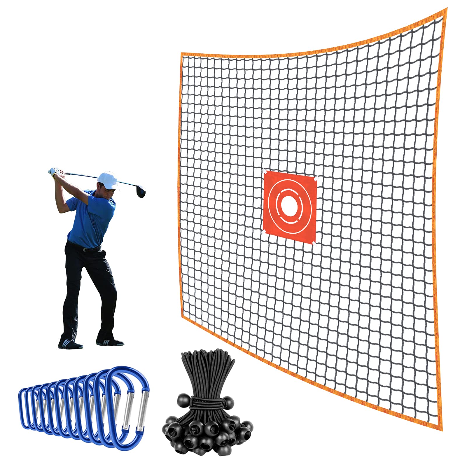 Tnarru Golf Practice Barrier Net Golf Hitting Net Sports Border Net Golf Containment Net Mesh Barrier Netting For Outdoor And Indoor Black 2mx2m