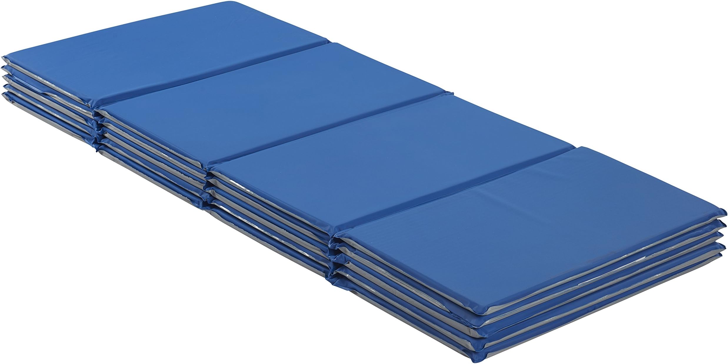 Everyday Folding Rest Mat, 4-Section, 5/8in, Blue/Grey, 5-Pack