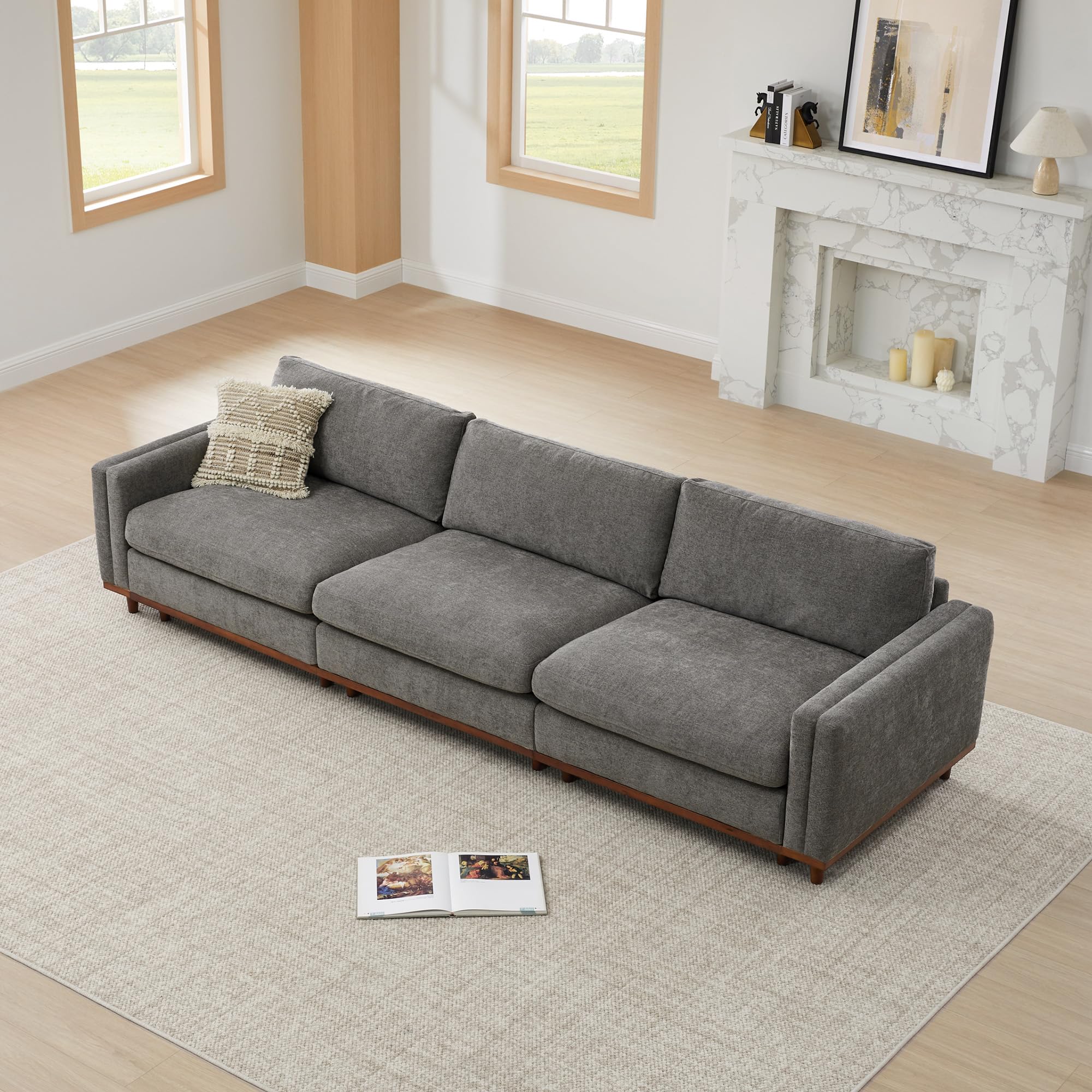 similar item CHITA Super Large Luxury 3 Seat Sectional Modular Sofa, Down Filled Modern Sofa, Deep Seat Comfty Cloud Couch, 118 inch Width, 3 Seat Couch, Solid Wood Leg, Grey