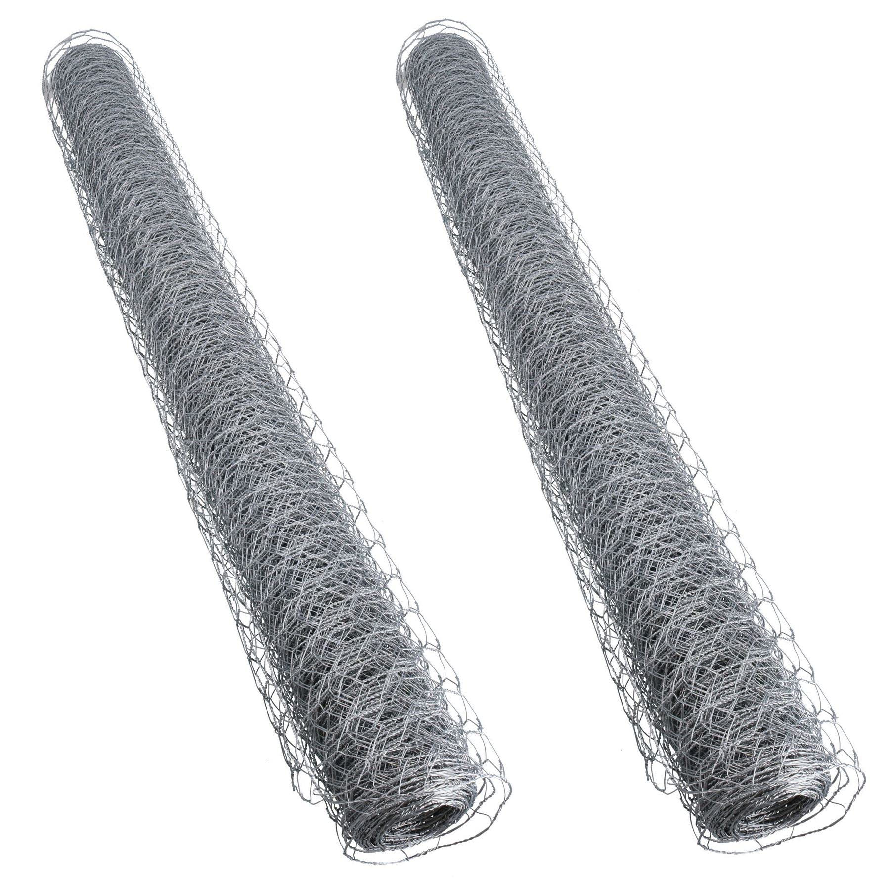 Grillage galvanisé pour poulailler 10m x 0,9m de 25mm en lot de 2
