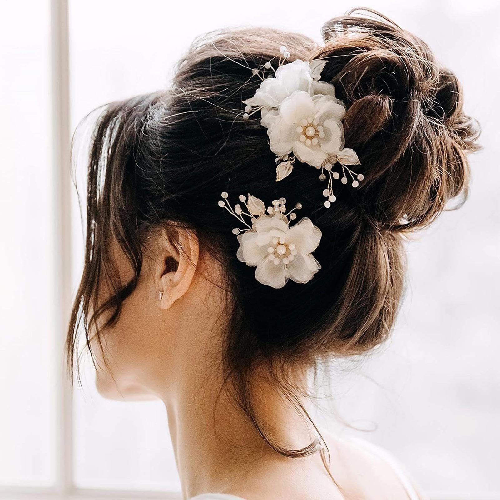 Perlen Haarklammer 2er Set Elegante Schmuck Haarklammern für Damen