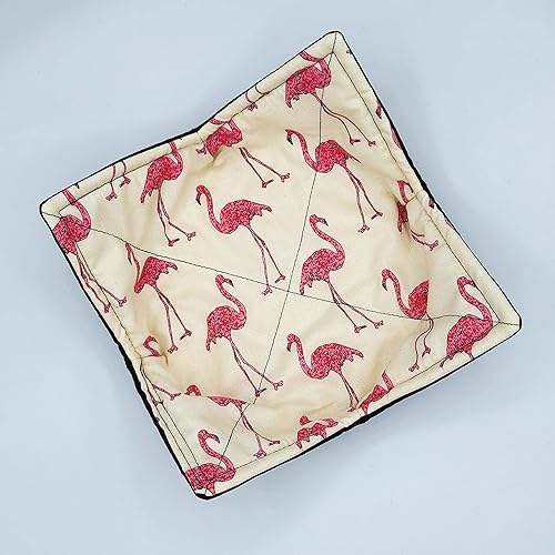 Miniatura 6 de Pink Flamingo Microwave Cozy Summer Tropical Microwaveable Reversible Bowl Holder Pink Handmade Housewarming Hostess Gifts Under 10