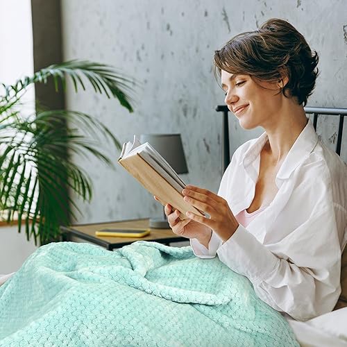 Miniatura 6 de Juego de almohada de viaje y manta para el cuello, almohada de espuma viscoelástica de avión para viajar Compacto con bolsa Azul Verde