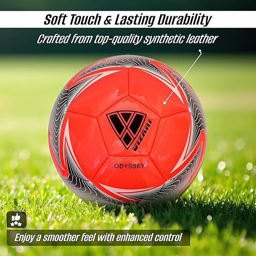 Miniatura 2 de Vizari Odyssey - Balón de fútbol juvenil duradero y firme, pelota de fútbol juvenil con carcasa de TPU de alta calidad, pelota de fútbol al aire