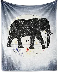 Elephant Throw Blanket for Teen - 50x60 Inches Throw Size - Soft Fluffy Cozy Blankets Gift - Grey Novelty Blanket Throws for Living Room Decorative