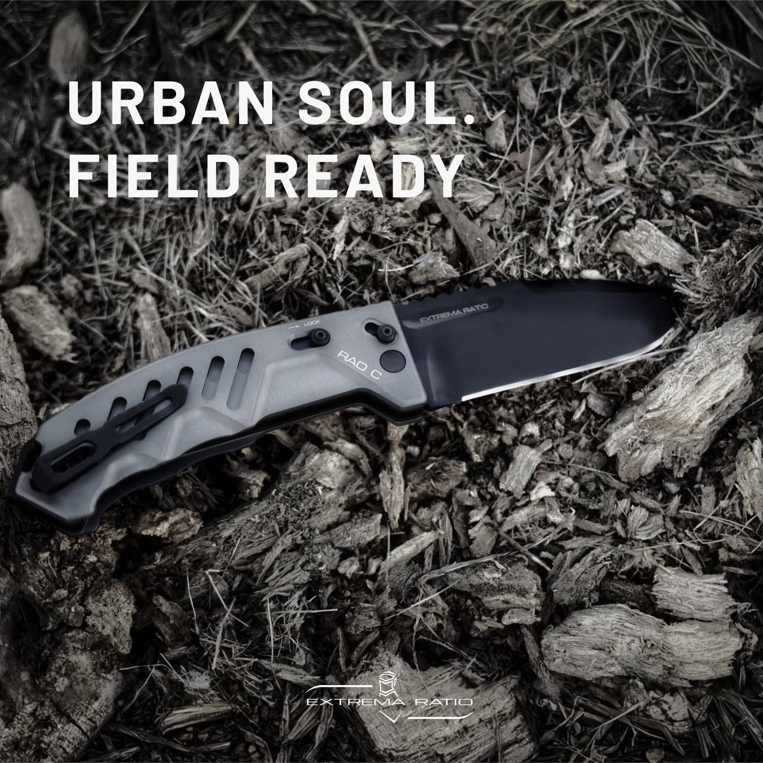 Extrema Ratio RAO C (Grey) Folding Knife, 6.3mm Bohler N690 Steel, 58 HRC, Premium Outdoor Tool, Made in Italy