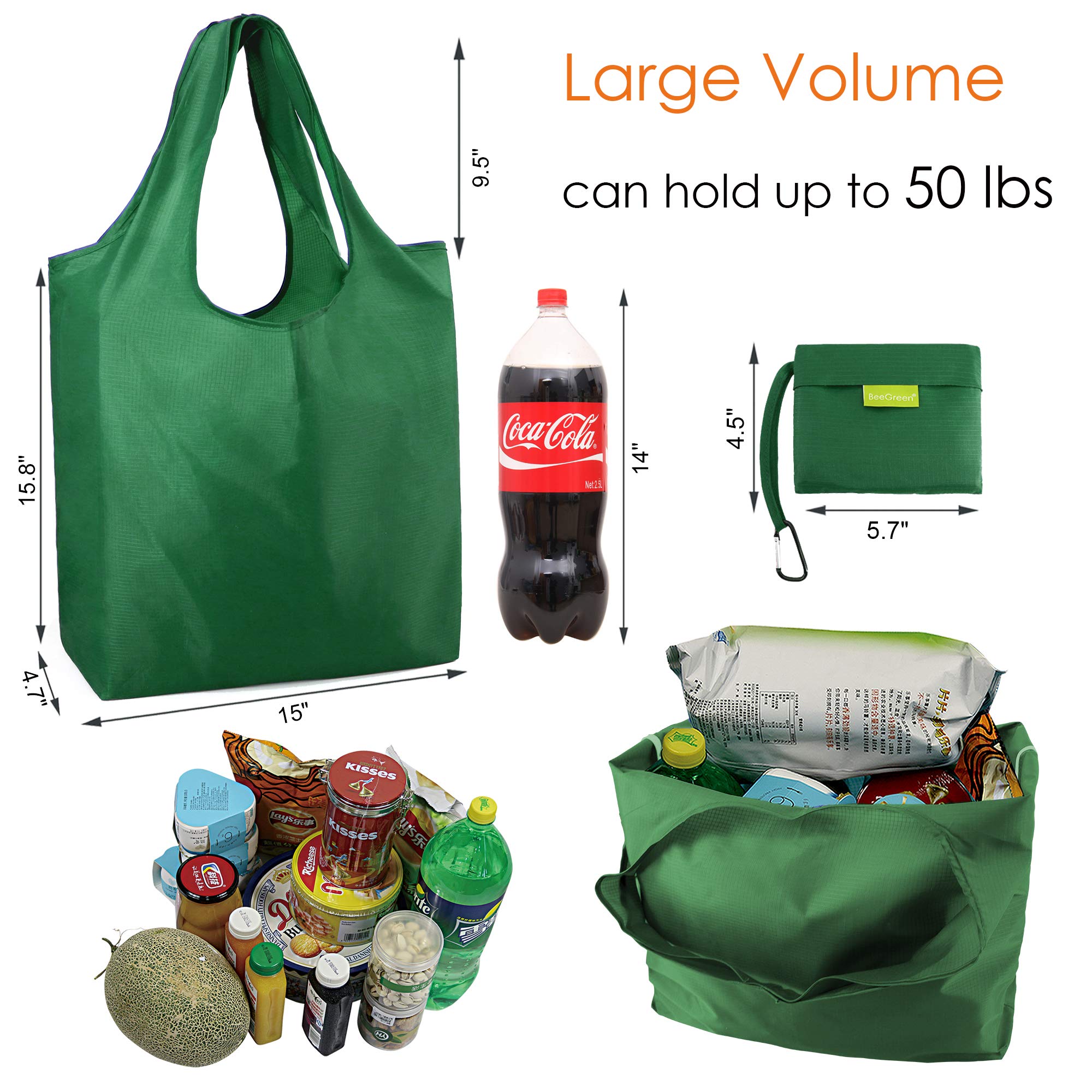 Linnea Design Reusable Grocery Bag - Foldable, Holds 70+ Lbs, Made From 95% Recycled Material - View #2