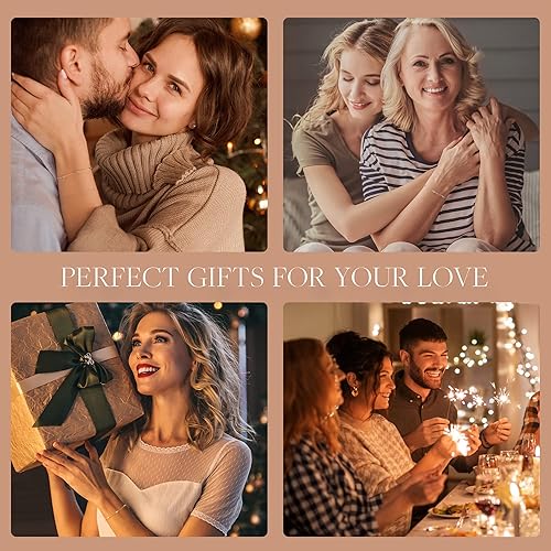 Miniatura 4 de LOUISA SECRET Pulseras de piedra natal para mujer, plata de ley 925, delicada y simple, pulsera de eslabones para mujer, cumpleaños, aniversario,