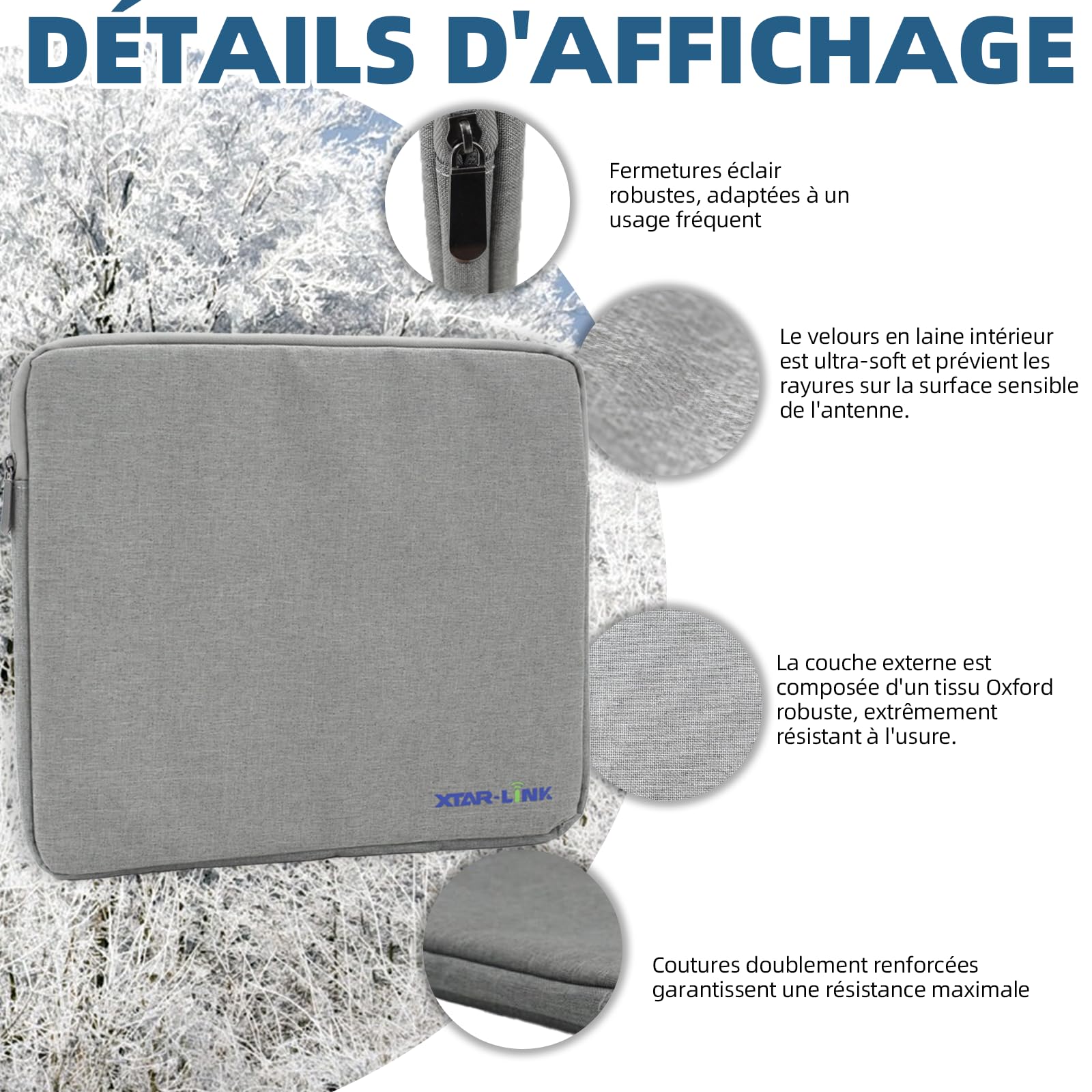 Starlink Mini Dish Sac de transport étanche pour antenne satellite, sac de transport pour camping-car, camping et aventure en plein air, gris, aucun