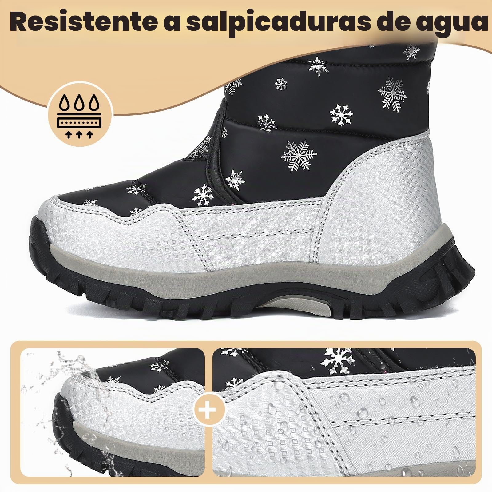 Mishansha Botas de Nieve Niña Niño Zapatos Calientes | Botas Unisex-niños Invierno，Cómodo con Forro，Impermeables，Antideslizante，para Actividades Como Camping，Esquí，Excursiones