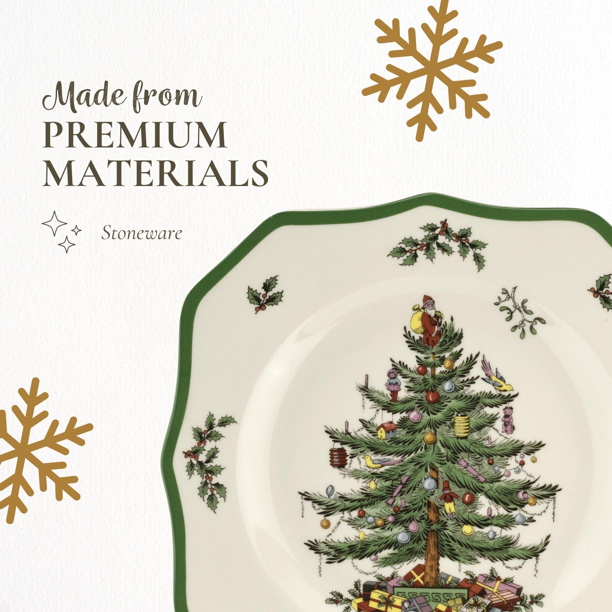 Amazon.com | Spode Christmas Tree Scalloped Dinner Plate (Set of 4