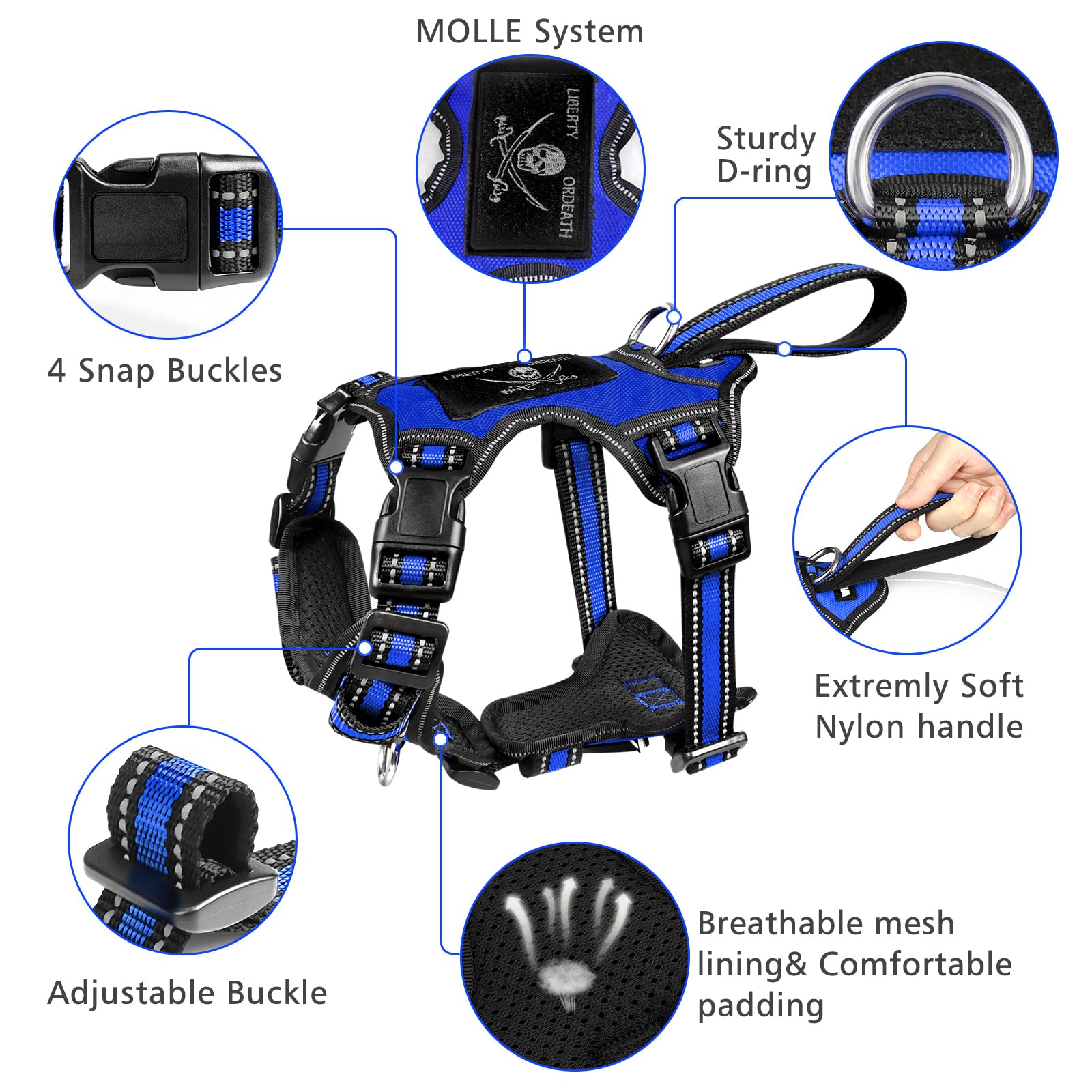 WINSEE No-Pull Dog Harness Set – Reflective Harness, Collar & Leash For Small To XL Dogs - View #4