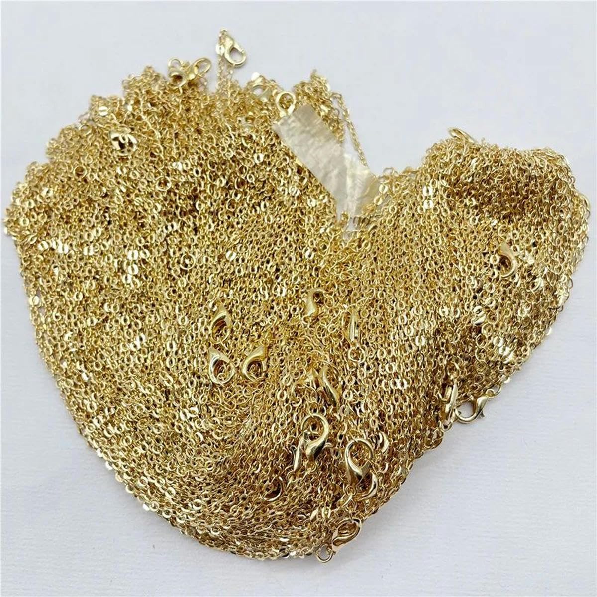 Cuerda De Cadena De 2 Mm 45 + 5 Cm Cadena Broche De Langosta Diy Fabricación De Joyas Collar Accesorios 100 Piezas-NO.1