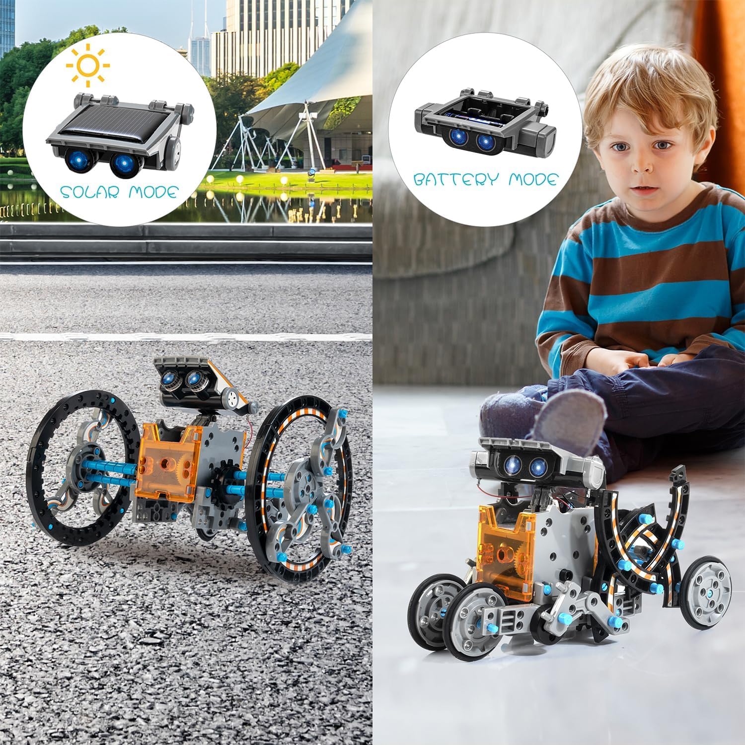 KIDWILL Solar Roboter Set, Experimente Spielzeug für Kinder ab 8 9 10 Jahre, 14in1 Roboter Bausatz STEM Spielzeug Elektronik Baukasten Lernspielzeug Geschenk für Jungen Mädchen