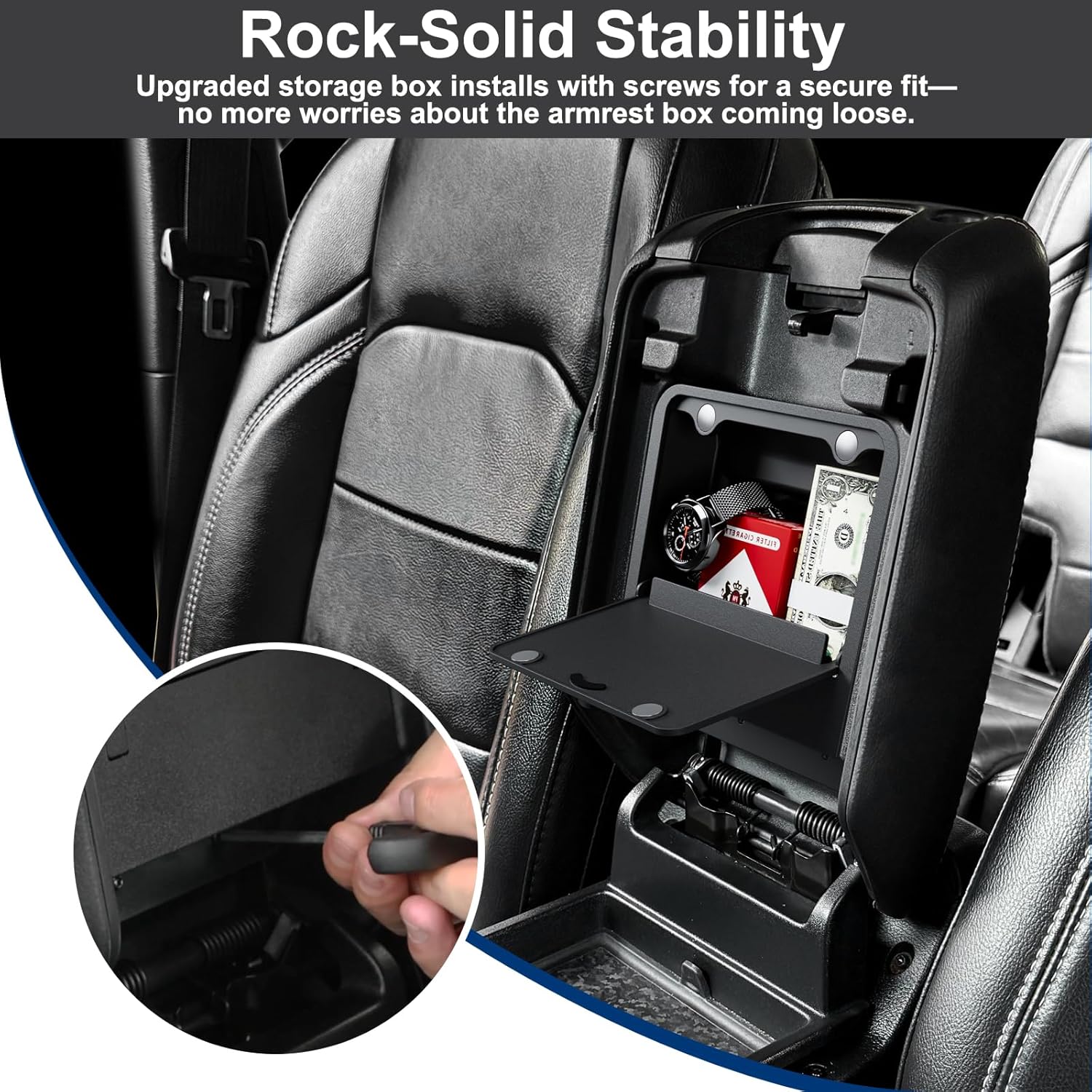 Front Under Seat Storage Organizer for Jeep Wrangler JL JLU 2018-2025 & Gladiator JT 2020 2021 2022 2023 2024 2025 Accessories Hidden Center Console Organizer, 2PCS (Not for Power Seat)