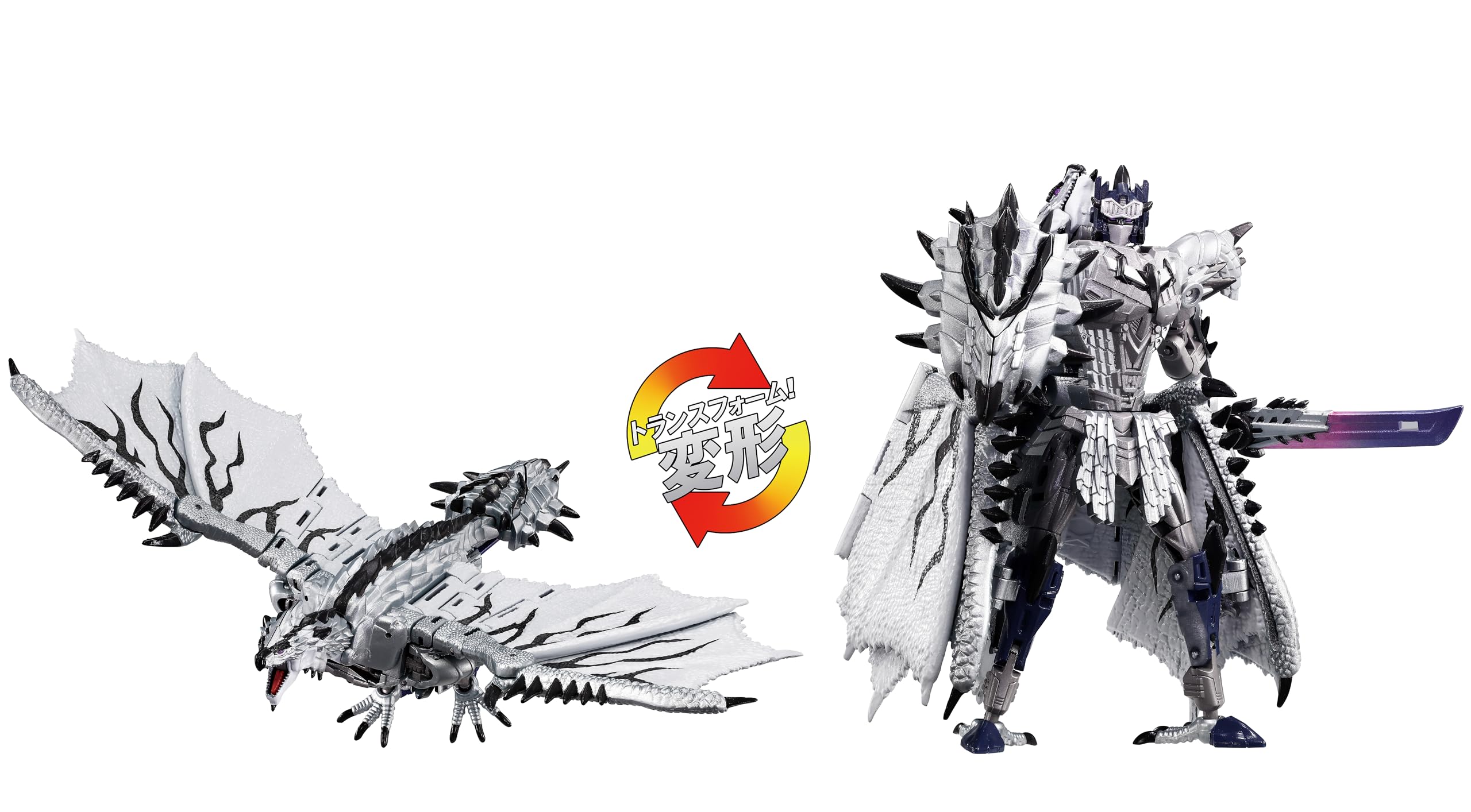 Transformers Takara Tomy Monster Hunter Silver Rathalos Prime Adult Collectible Action Figure, 15+