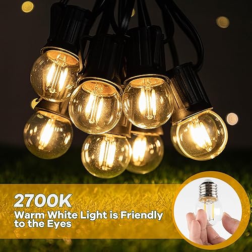 Miniatura 17 de Bombilla LED Edison G40 de bajo vatio, bombilla LED de 1 W, equivalente a 10 W, incandescente E26, base de tornillo, bombillas LED ultra cálidas