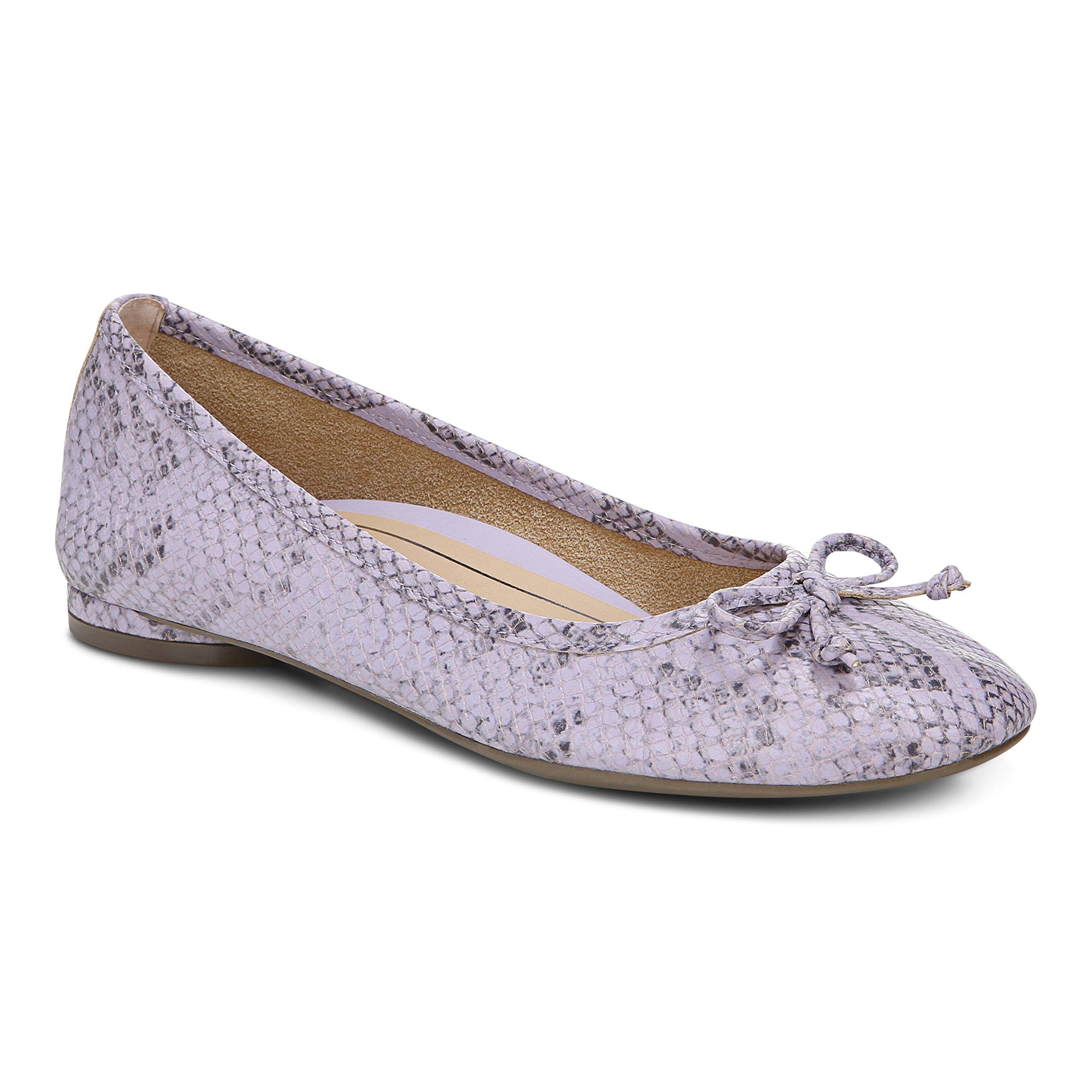 VionicVionic Women's Jewel Callisto Ballet Flat - Supportive Ladies Shoes That Include Three-Zone Comfort with Orthotic Insole Arch Support, Medium Fit Flat Shoes for Women, Pastel Lilac, 8.5