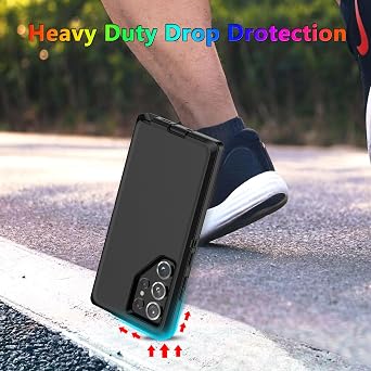 MXX Case Designed for Galaxy S24 Ultra, 3-Layer Super Full Heavy Duty Body Bumper Cover/Shock Protection/Dust Proof, Designed for S24 Ultra case 5g 2024 (Black)