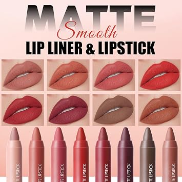 Matte Lipstick for women Long-Lasting Water-proof Retractable Lip Liner Pencils Matte Lip-Crayon, 1 pcs (Bright Red)