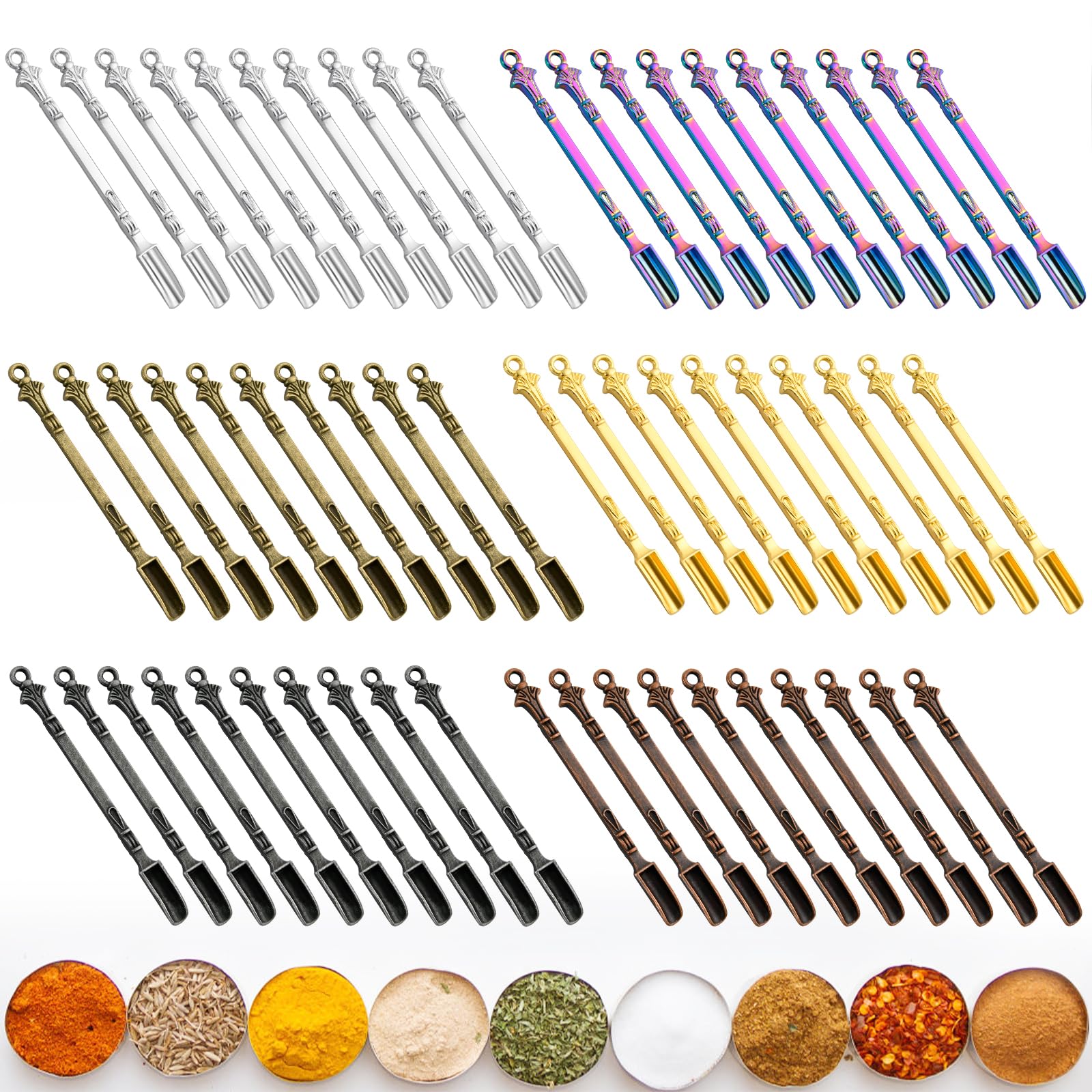 Mini Shovel Spoons - 60 Pcs for Spices & Crafts -1