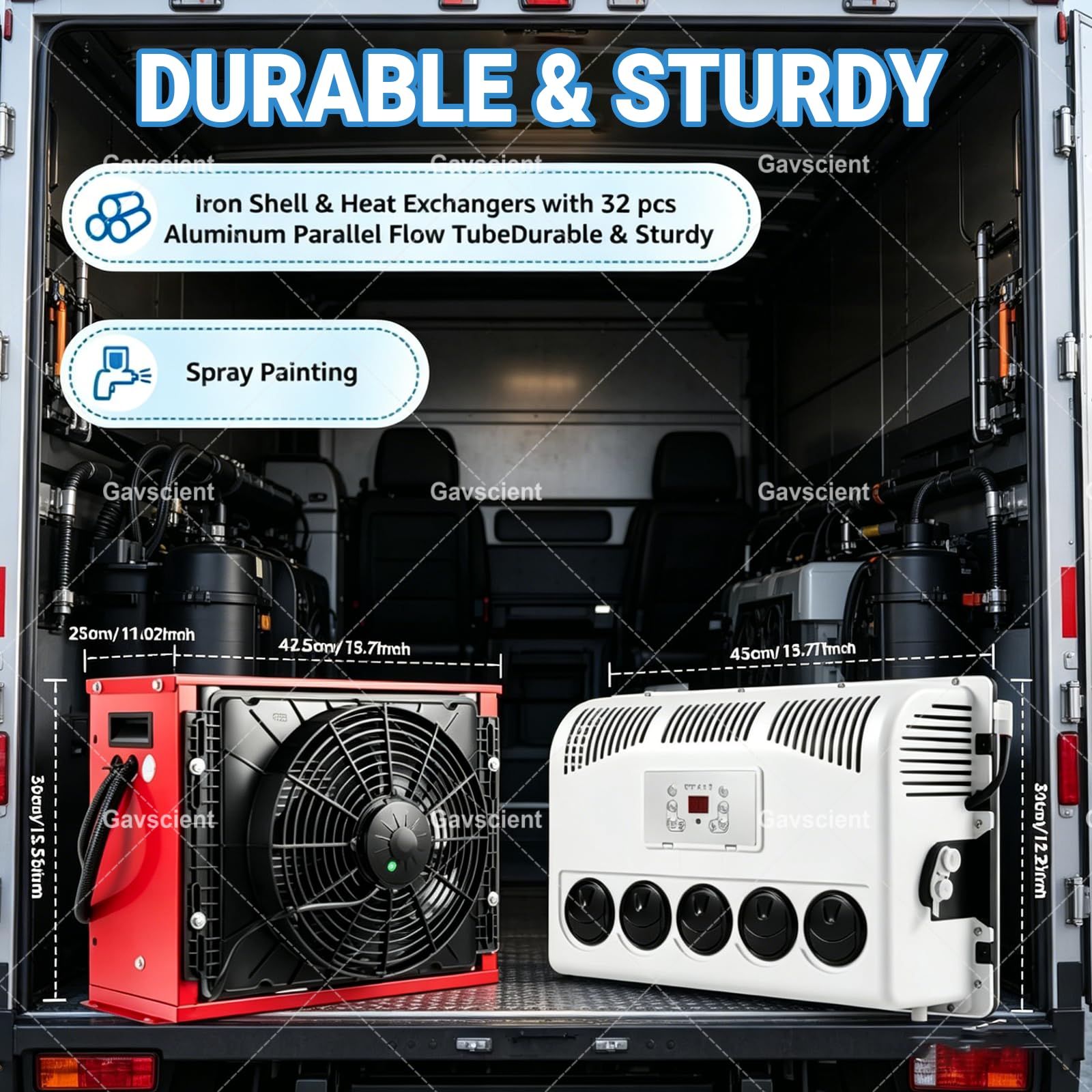 Uniwersalny 12V Split RV AC, jednostka dachowa o niskim poziomie hałasu do półciężarówek Samochody dostawcze Autobusy, szybko chłodzący silnik miedziany, pilot zdalnego sterowania, trwała powłoka żela