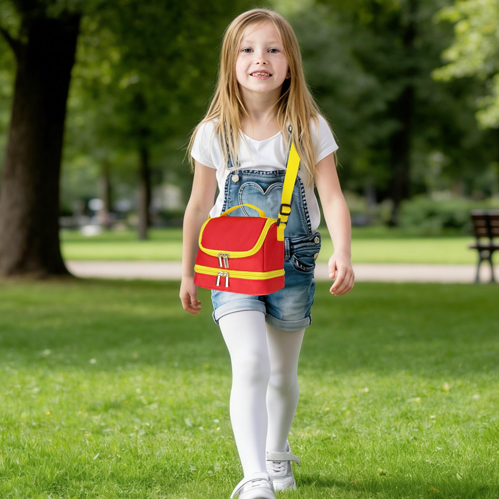 Borsa compatibile con FABA+ Raccontastorie interattivo, Custodia per il Cantastorie, le Cuffie e i Personaggi Sonori (Rosso/Giallo)