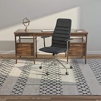 Vitrazza Glass Office Chair Mat – 42” x 48” Desk Mat with Ultra-Clear Safety Glass/Creates Smooth, Easy Glide/Protects Against Carpet Imprints/Perfect for Home and Office Spaces (Chiaro)