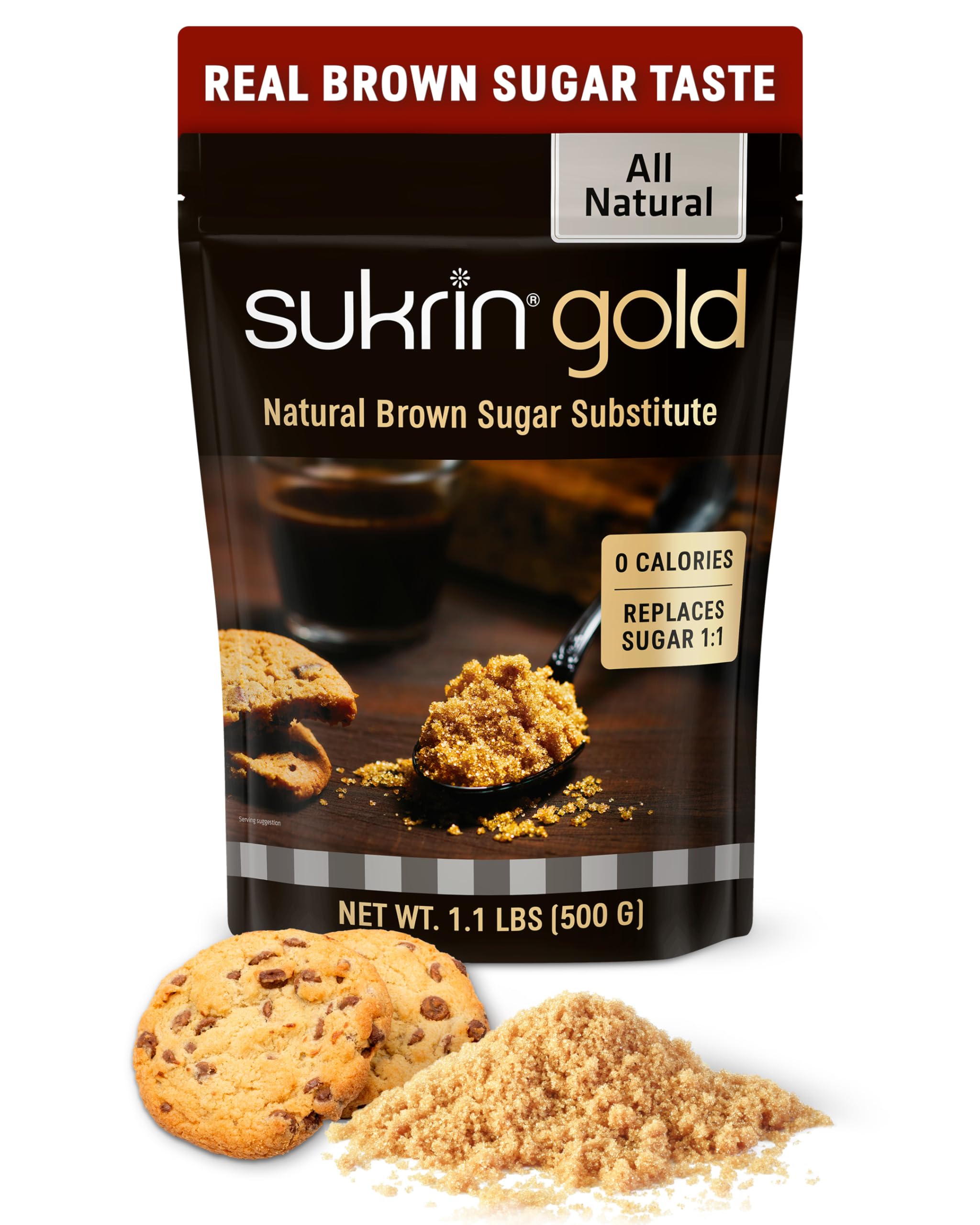 Sponsored Ad - SUKRIN GOLD 100% Natural Sugar Free Brown Sugar Substitute with Erythritol & Stevia Brown Sugar Zero Calorie Sweetener, Granulated Gluten Free Non-GMO Kosher Blood Sugar Vegan Keto Friendly, 1.1LB Bag