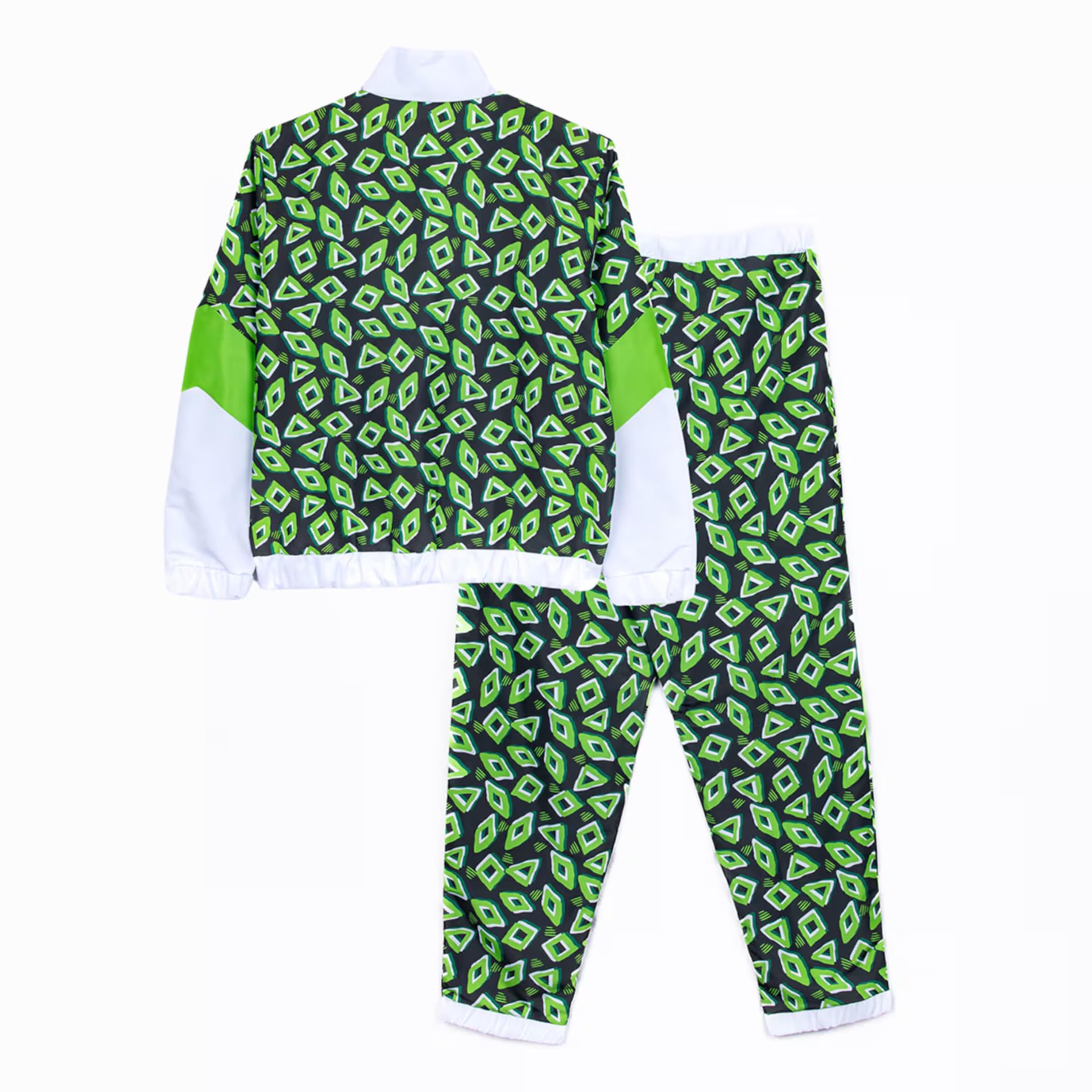Borussia Mönchengladbach Karnevals-Jogginganzug „Borussia“ | Offizieller Fanartikel Fohlenshop | 2-Teiler aus Hose & Jacke | Rauten-Allover-Design | Gesticktes Vereinslogo