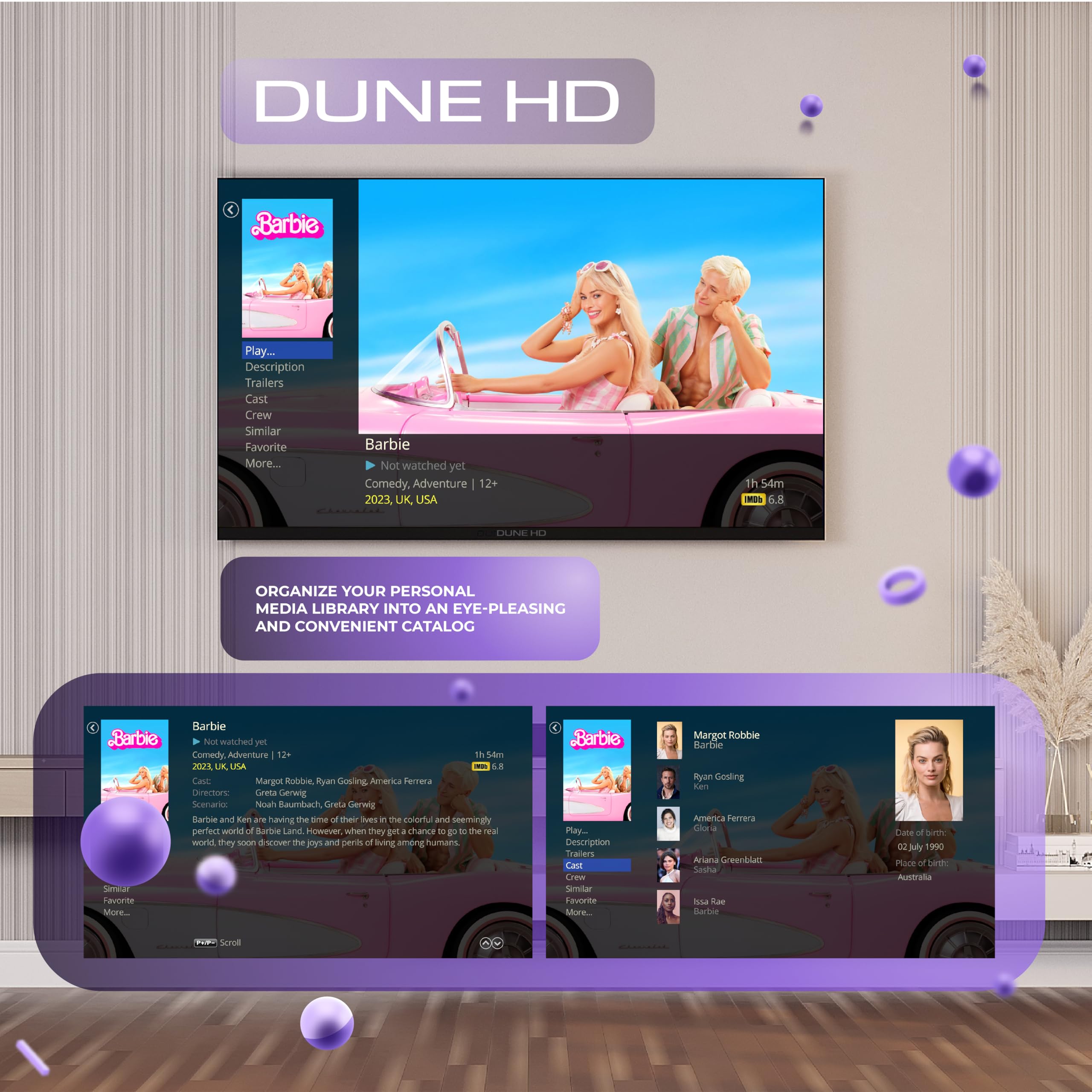 Dune HD Smart TV 43" (2026), QLED 4K UHD Quantum Dots, HDR10 HLG, Whale OS Android, 2+16, potrójny tuner DVB-T/T2/S/S2/C + telewizja analogowa, sterowanie głosowe, AirPlay, Miracast (43, Cale)