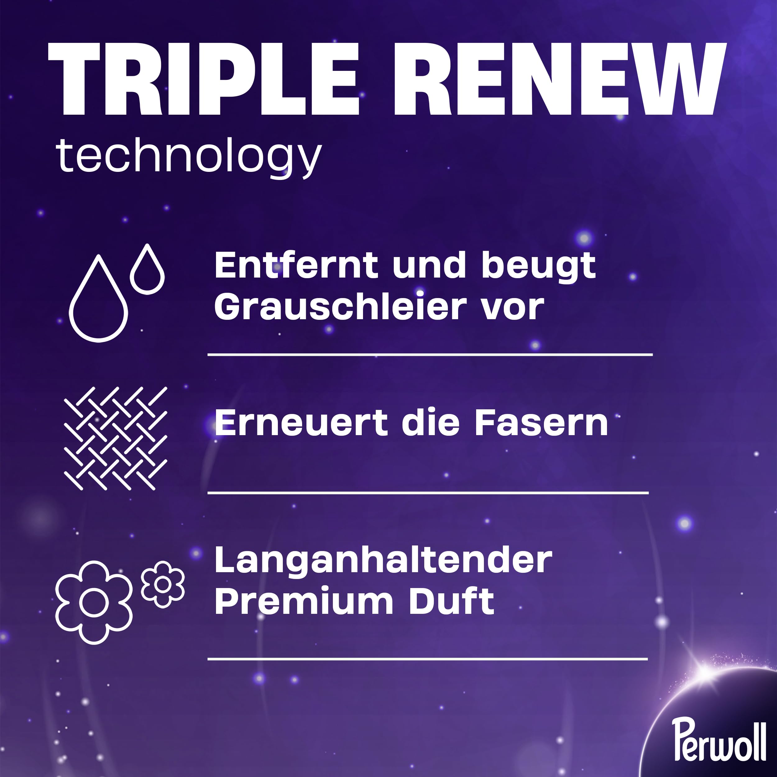 Perwoll Płyn do prania 3 x 27 ładunków (81 WL) - 1 czarny, 1 kolorowy, 1 biały - Łagodny detergent delikatnie oczyszcza i odnawia kolory/biel i włókna - Technologia potrójnego odnawiania