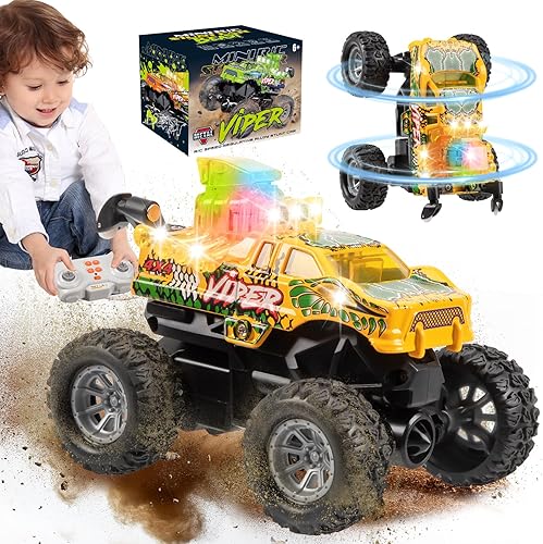 TOHIBEE Monster Truck Toys, auto de control remoto de 2.4 GHz con faro para niños de 3, 4, 5, 6, 7, 8, carcasa de metal, juguetes para niños y niñas