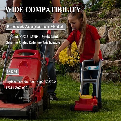 Miniatura 3 de Cubierta del filtro de aire del carburador Carcasa Ojal de línea de combustible para Honda GX35 GX 35 1.3HP 4 tiempos Mini motor de gas Cortadores