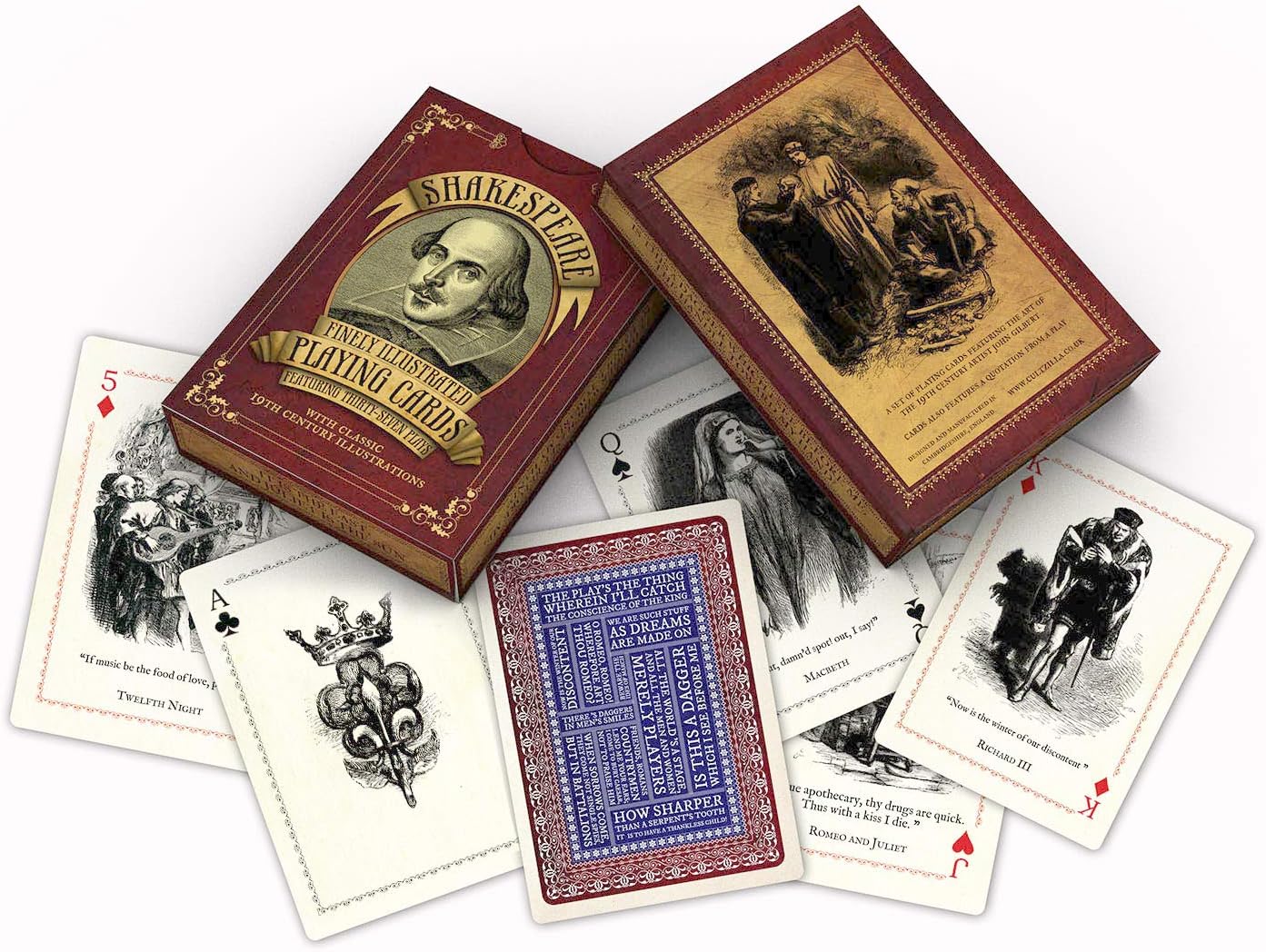 Cultzilla Shakespeare Illustrated Playing Cards | Shakespeare gifts