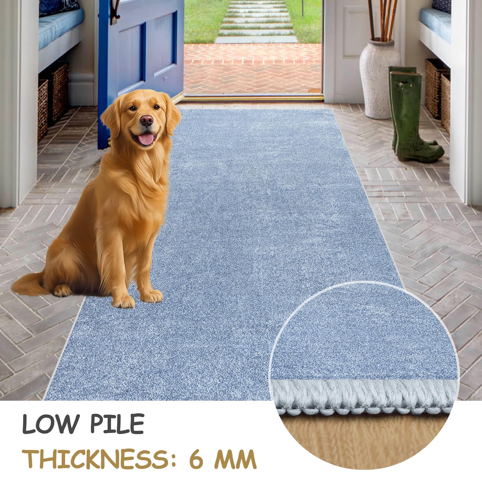 Tapijtloper voor gang, Keukenloper, 60 x 230 cm Gangtapijt, Lang keukentapijt, antislip, wasbaar, Tapijtloper Vloerkleed per meter Slaapkamer Tapijtpads