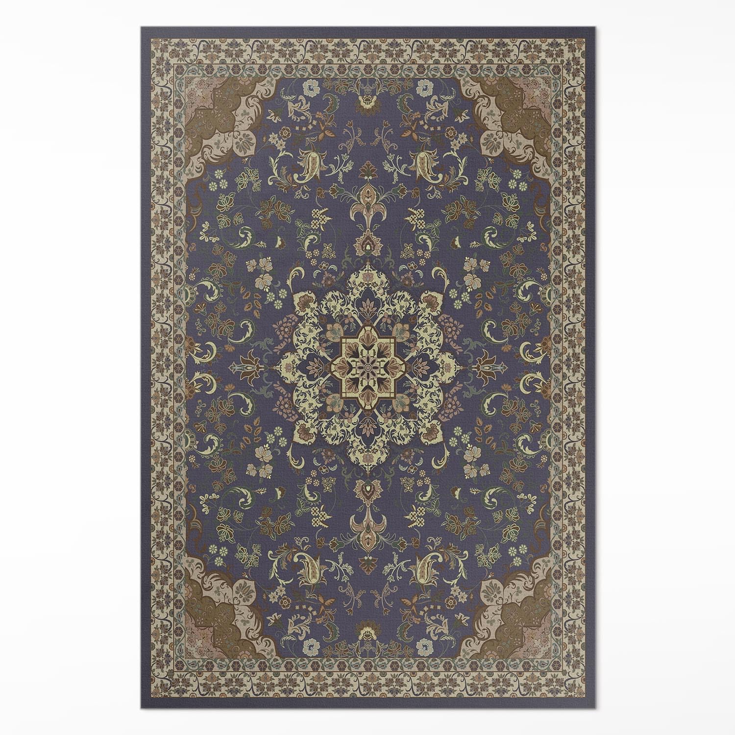 Tapis en vinyle 60x90 cm rectangulaire floral pour cuisine et salon