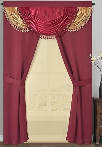 GOHD Unity 77 - Juego de cortinas para ventana, 6 piezas, paneles de 50 pulgadas de ancho x 90 pulgadas de largo con cenefa adjunta, respaldo y 2