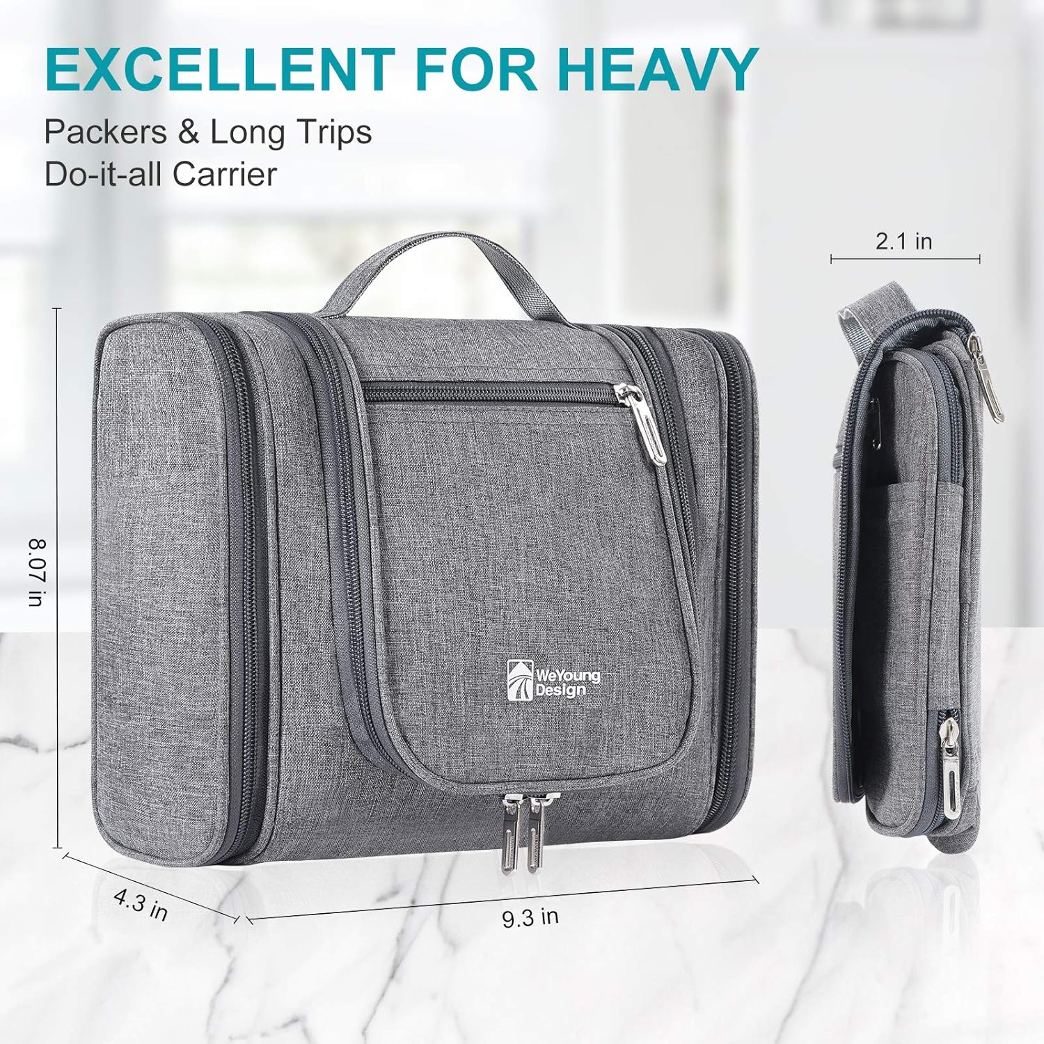 Travel Toiletry Bag for Womens Men, Water Resistant hanging Makeup Cosmetic Bags Shaving with Travel Gifts Hook Dopp Shampoo Large Capacity Bathroom and Shower Organizer Kit for Accessories（black）