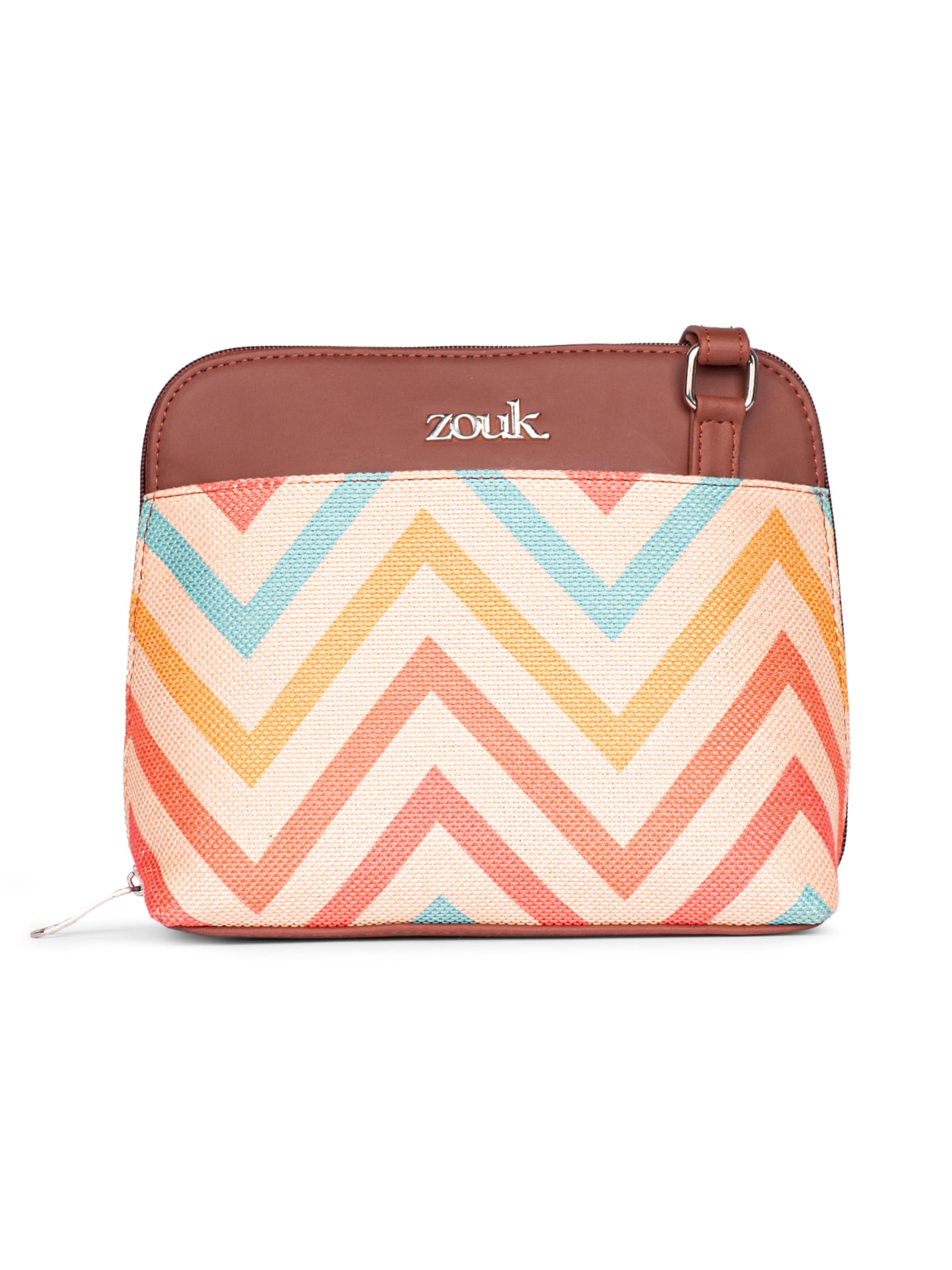 ZOUKPrinted Vegan Leather Out Of Office Sling Bag With Adjustable Strap For Women's Girls