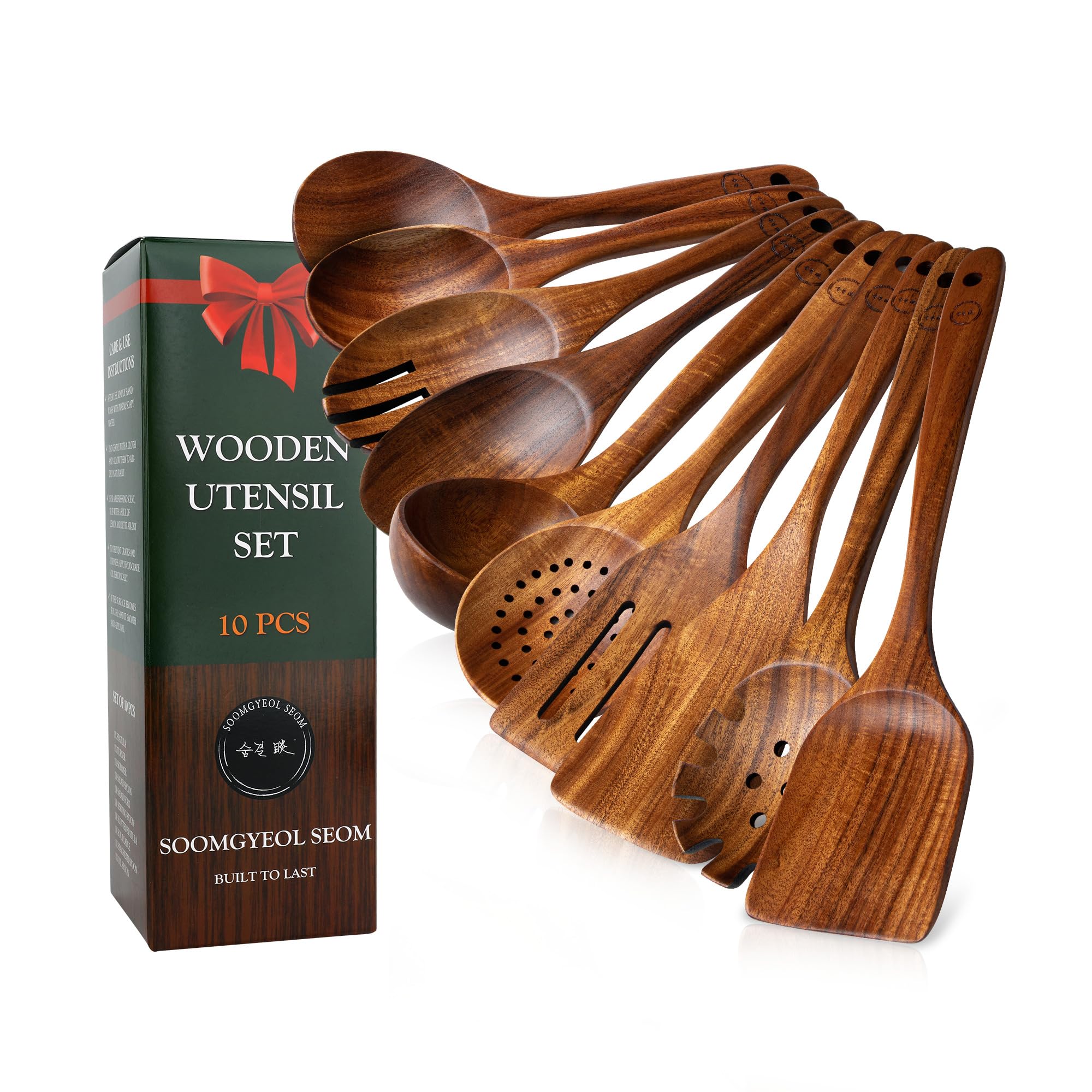 SOOMGYEOL SEOM 10-Piece Teak Wood Cooking Utensil Set