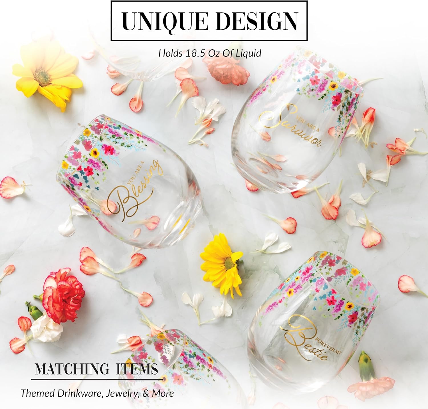 Pavilion Gift Company - Forever My Bestie - 17 oz Stemless Wine Glass Best Friend Friendship BFF Wine Lover - Image 4