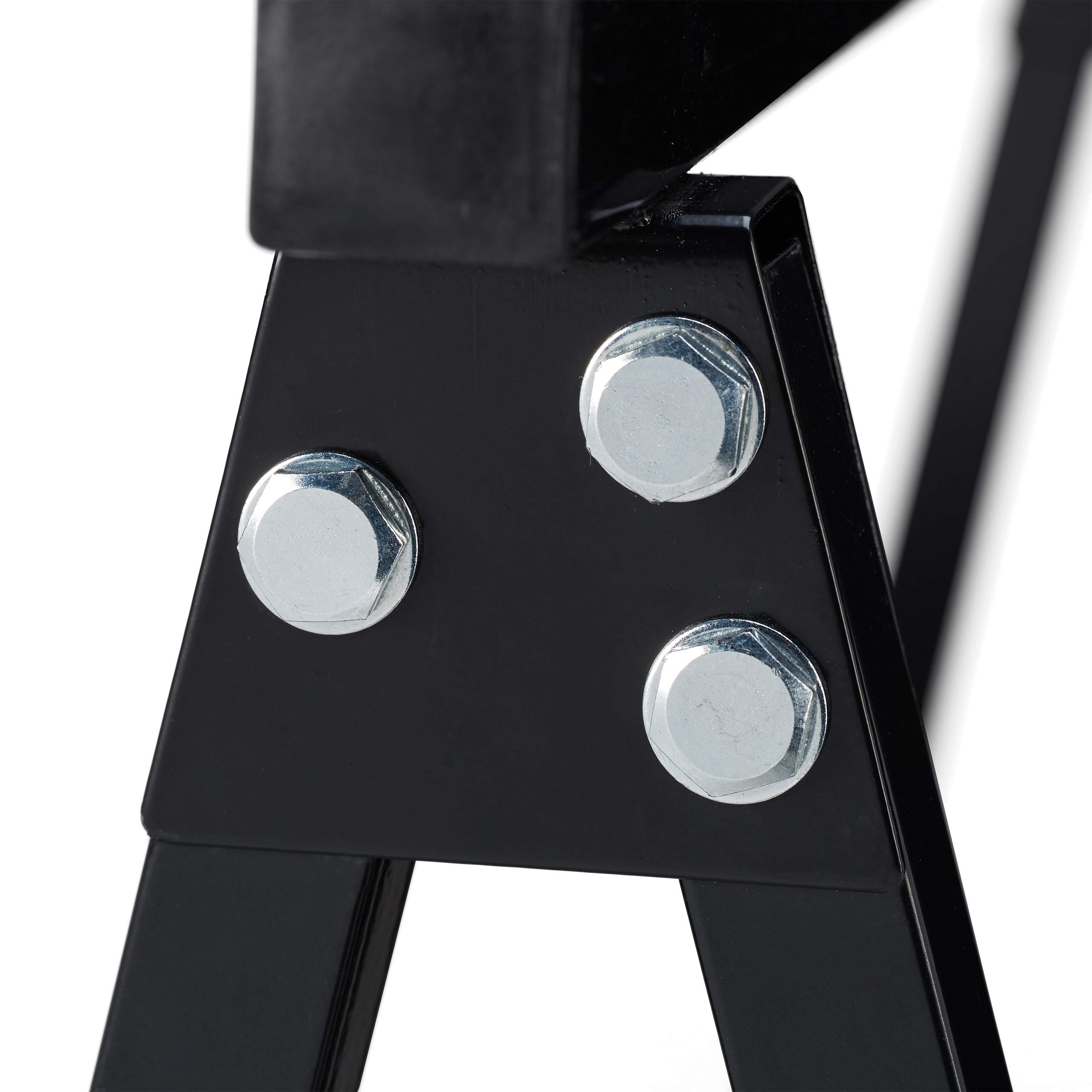 Relaxdays Klappbock, 2er Set, Belastung bis 100 kg, stabiler Gerüstbock, Arbeitshöhe 75 cm, platzsparend, Stahl, schwarz