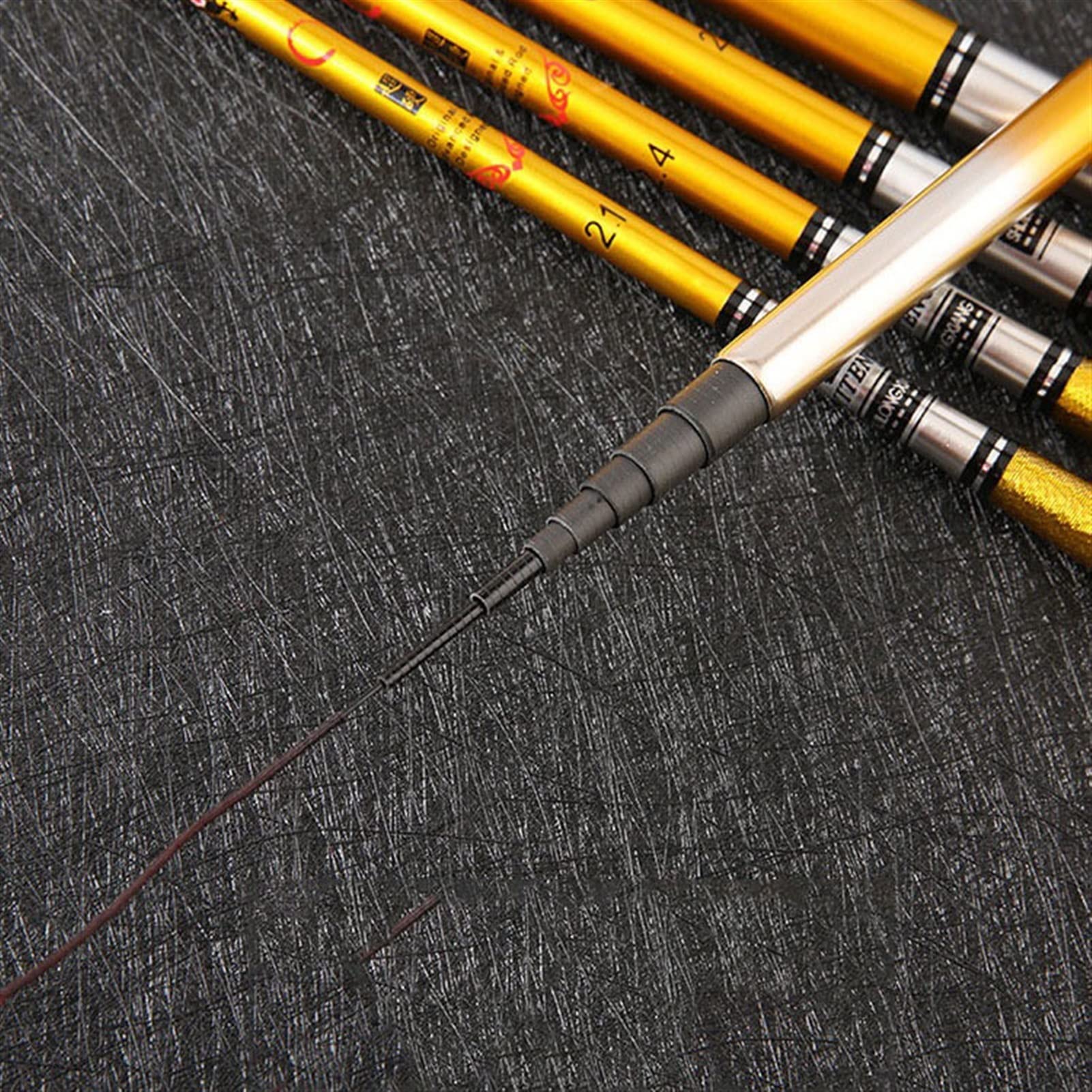 Wędka Pręt wędkarski podróżny, Super Light Fiber Carbon 2. 1m ~ 4,5 m. Teleskopowy wędki Ręka Ręka Ręk Pałki Karp Przenośna wędka podróżna (Color : YELLOW, Length : 3.0 m)