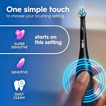 Oral-B Rechargeable Electric Toothbrush, iO2 Starter Kit, 3 Cleaning Modes, Automatic Pressure Sensor to Protect Gums, 2 Brush Heads, Pure White
